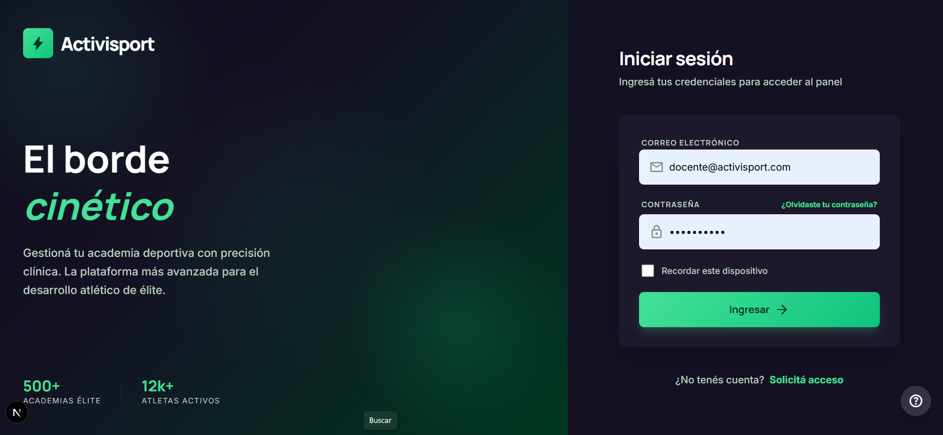 Activisport - Dashboard